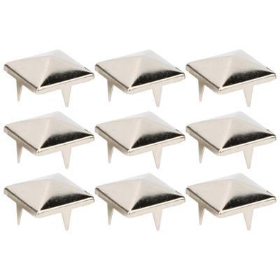 100 sztuk kwadratowych piramidek nitów punkowych 4 pazury metalowe szpilki do bransoletek odzież buty torebka srebrny 12mm