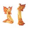 Maple Leaf Female Sculpture, Resin Prayer Angel Statue for Fall Thanksgiving, Home Office, Living Room, Church, Desktop Decoration