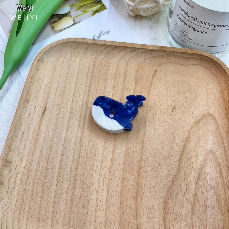 Hobby Marine Acetate Claw Clips: Cute Starfish, Jellyfish, Shark, Cartoon Side & Bun Clips for Women