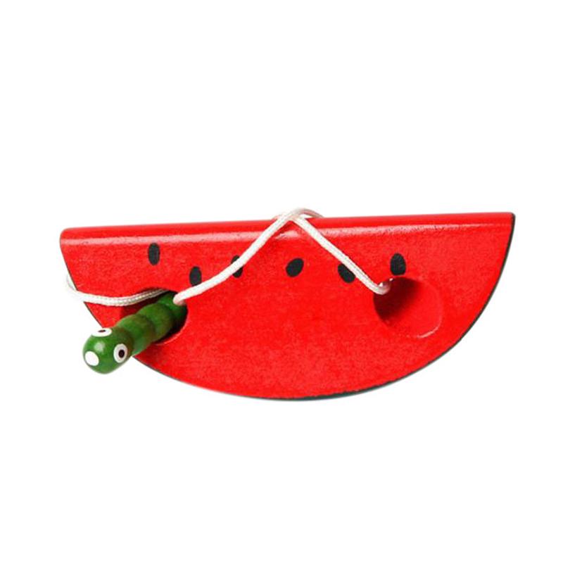 Montessori Toy Worm Eat Fruit Wooden Puzzle Toy Kids Fingers Flexible Training Twisting Worm Educational Toys For Children Gifts