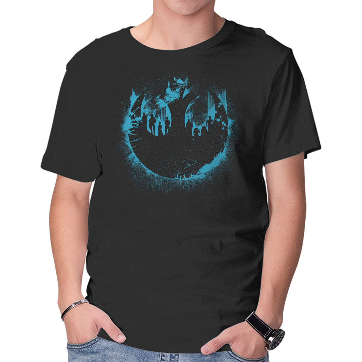Unisex Crew Neck T-Shirt Rebel Shadows Graphic Short Sleeve Casual Tee M