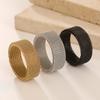 8mm Wide Geometric Mesh Ring Men Women Minimalist Stainless Steel Gold Color Black Trendy Rings Zircon Wedding Gift Wholesale