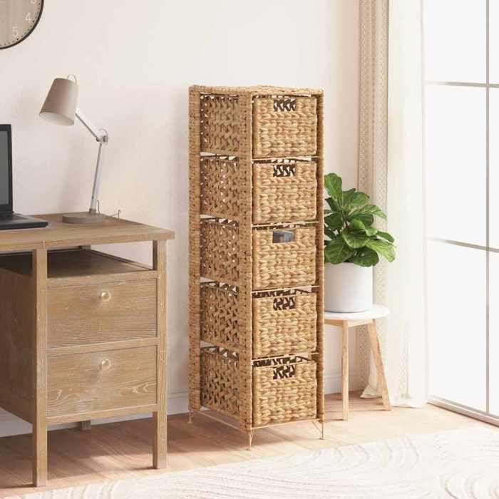 VidaXL Unité de rangement avec 5 paniers 25,5 x 37 x 100 cm Jacinthe d'eau