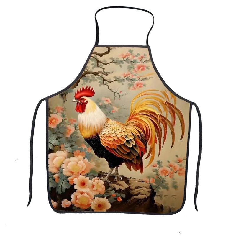 Innovative 3D Rooster Print Waterproof & Stain-Resistant Apron