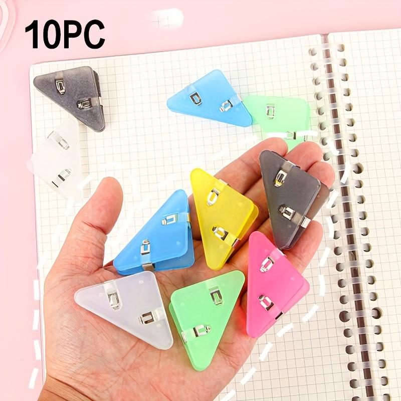 

10 шт. Многофункциональные ПВХ треугольные зажимы для книг - Пластиковые органайзеры для папок против загиба углов для офисных принадлежностей