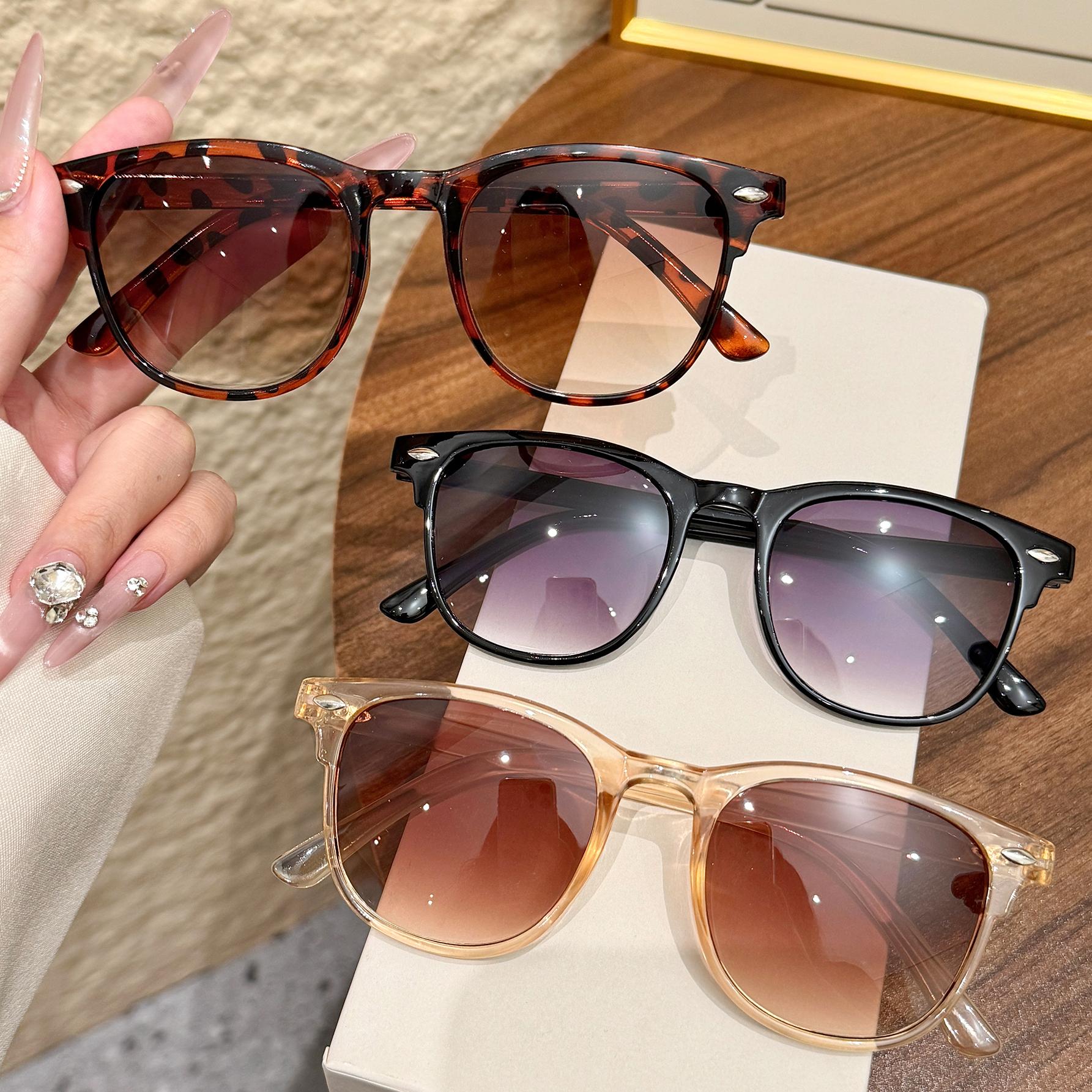 

3Pcs Women s Fashion Round Frame Multi-Color Combination Glasses Casual Fashion Glasses/Metal Stud Design
