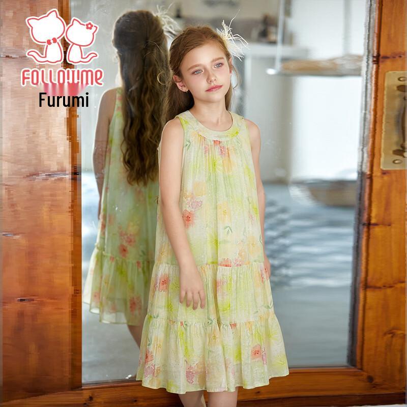 Fuluomi Girls Summer Sweet Sleeveless Princess Dress 160