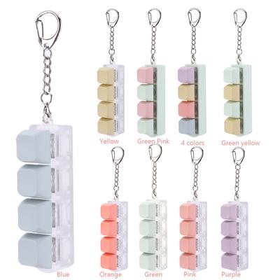 Keyboard Key  4 Keys Button Keycap Fidget Keychain Keyboard Clicker  Keyboard Cube  for Adult Gifts To Relief Pass Time