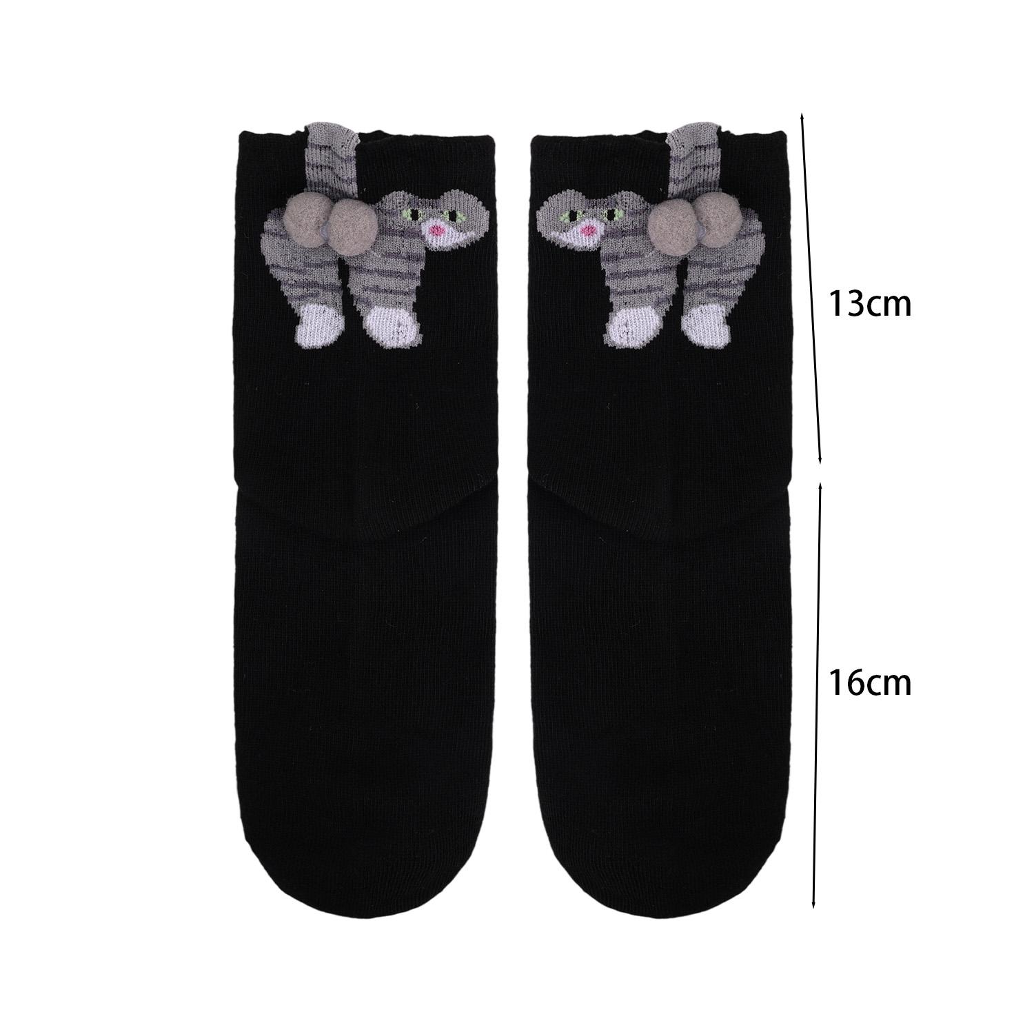 

Cute Cat Socks With Balls Summer Breathable Soft Cotton Socks Funny Cotton Sock Middle Tube Girl Women Novelty Sport Socks One Size