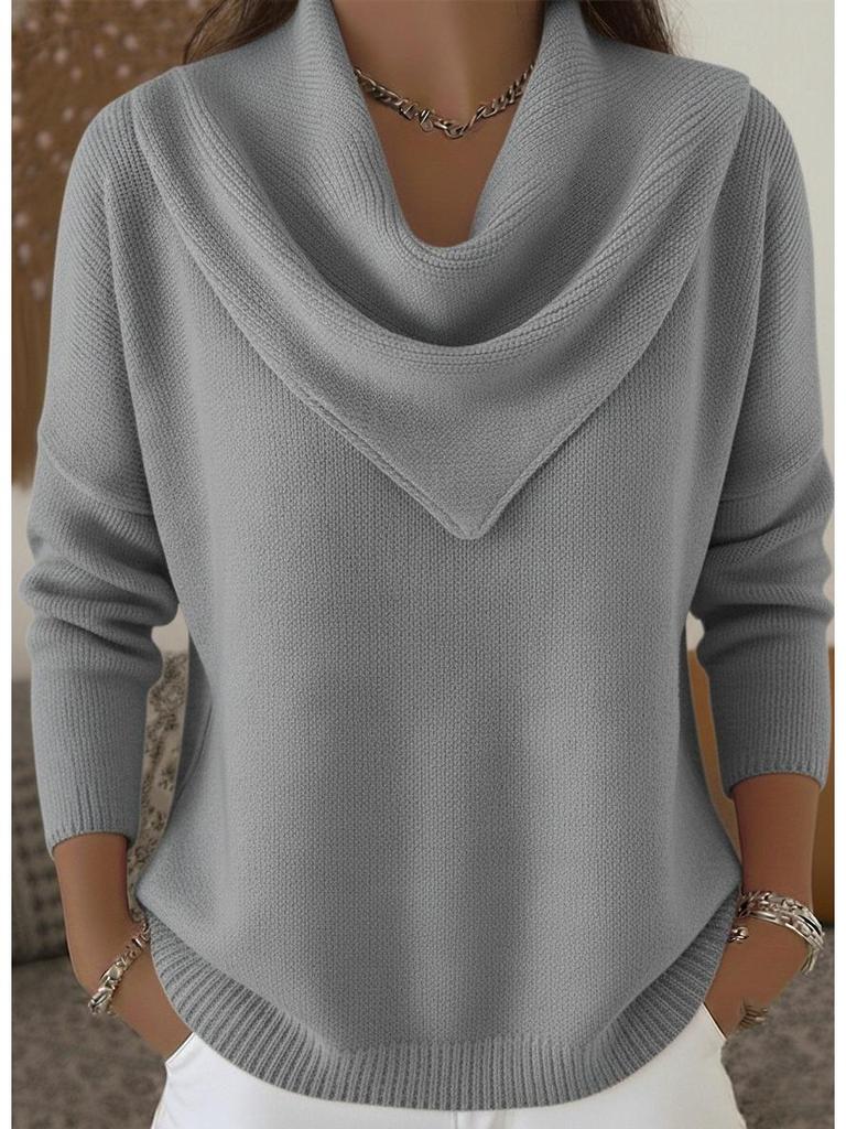 2025 Women's Autumn/Winter Solid Color Long Sleeve Sweater