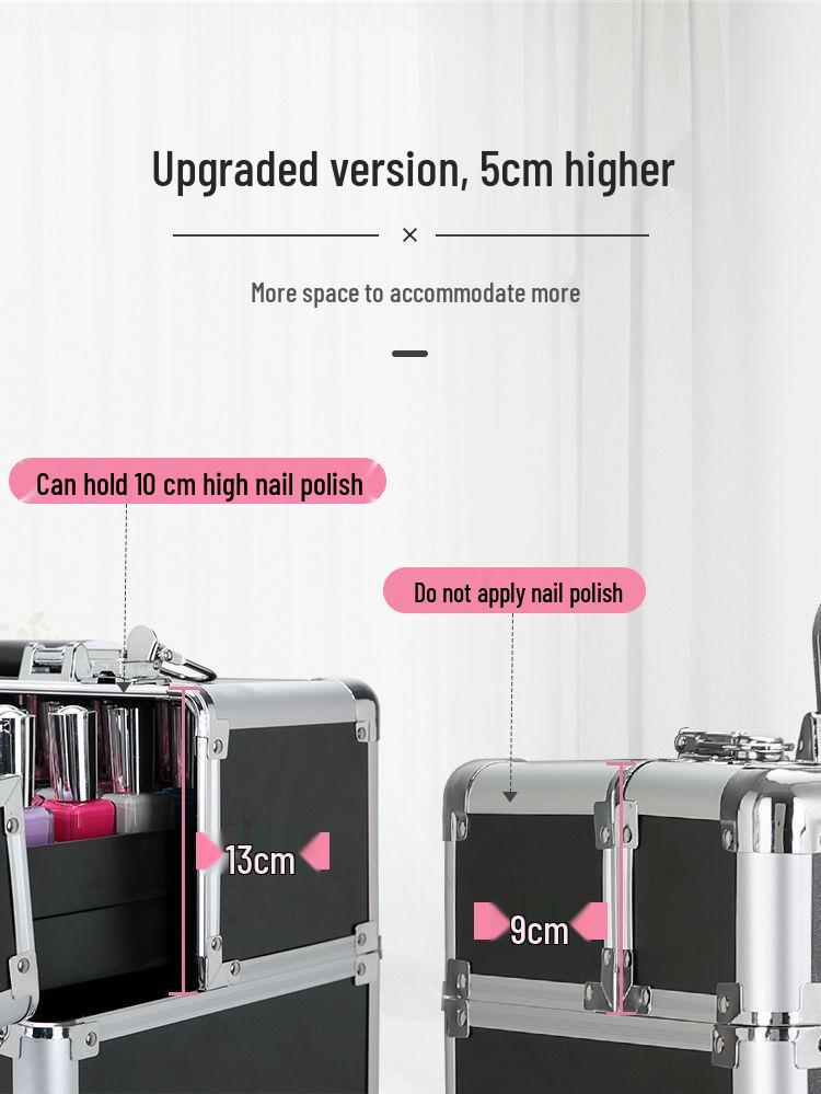 Portable Professional Makeup Case with Trolley, Lockable, Large Capacity for On-Site Beauty, Manicure, Microblading