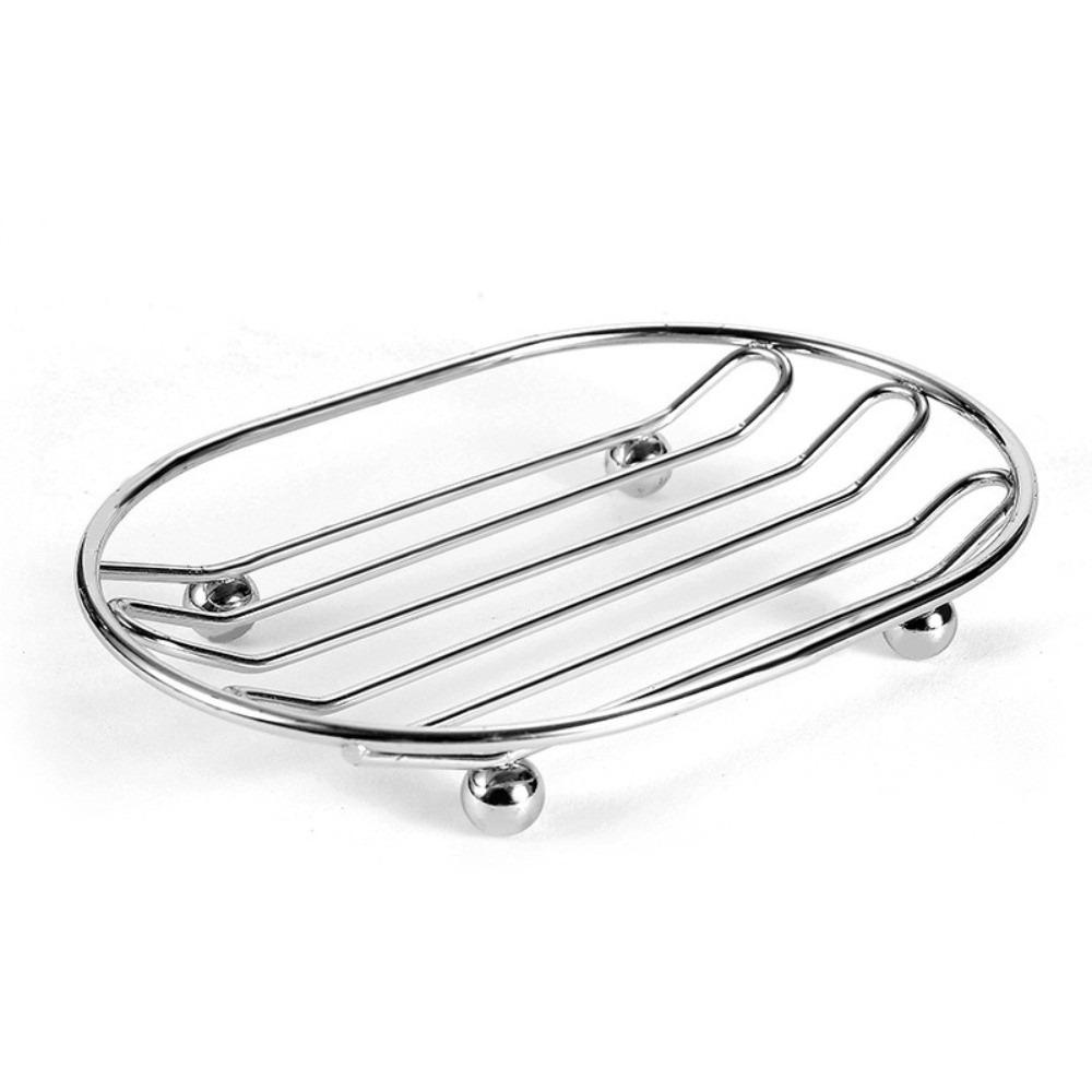New Self Draining Stainless Steel Soap Rack Multifunctional Minimalist Style Draining Soap Dish Bathroom Storage Rack Home Decor светло-серый