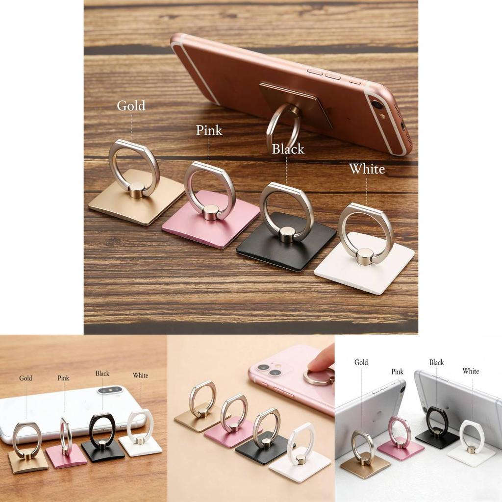Creative Square Phone Ring Holder With Zinc Alloy Ring For Universal Smartphones