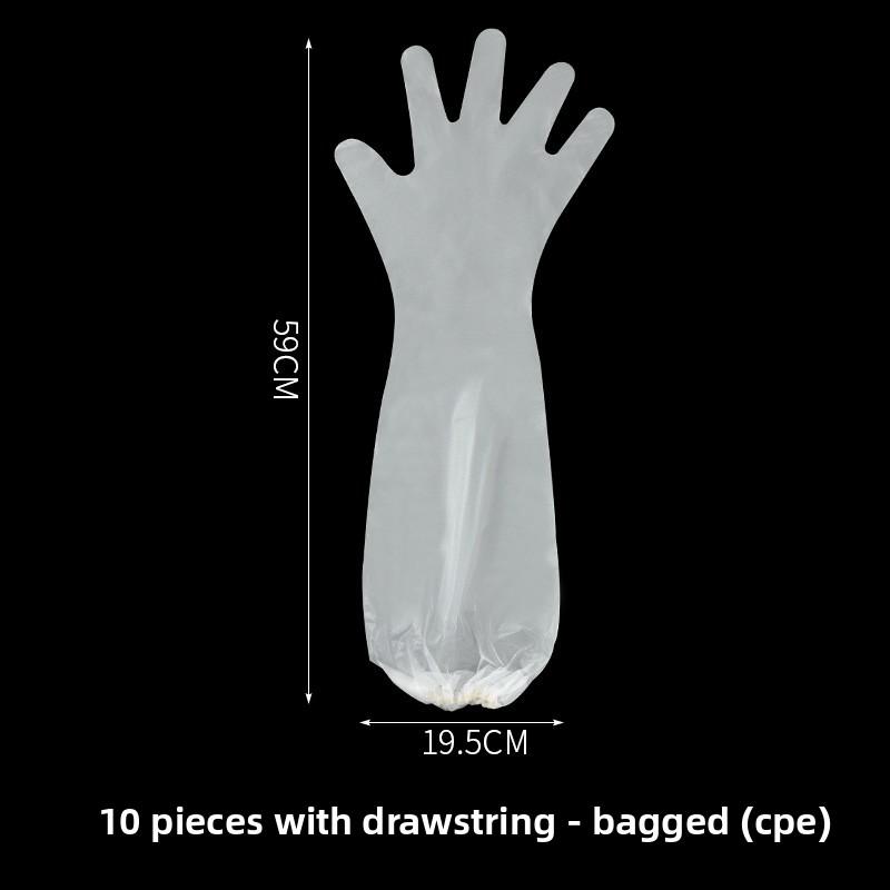 

10 шт. Одноразовые полиэтиленовые перчатки для кейтеринга, окрашивания волос, кухни, дома, удлиненные Pack of 10pcs