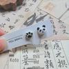 Adorable Panda Magnetic Ear Clips - No Piercing Required, Cartoon Style Girlish Heart Studs
