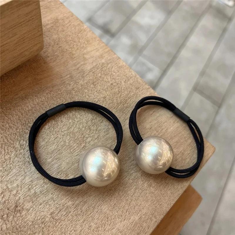 1PC Champagne Large Ball Service Rope Versatile Elastic Rubber Band Net Red Hair Circle Girl's Ball Head Rope Elastic Hair Bands