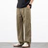 Qinglan summer thin pants men's straight loose wide legs drape soft breathable linen casual trousers teenagers