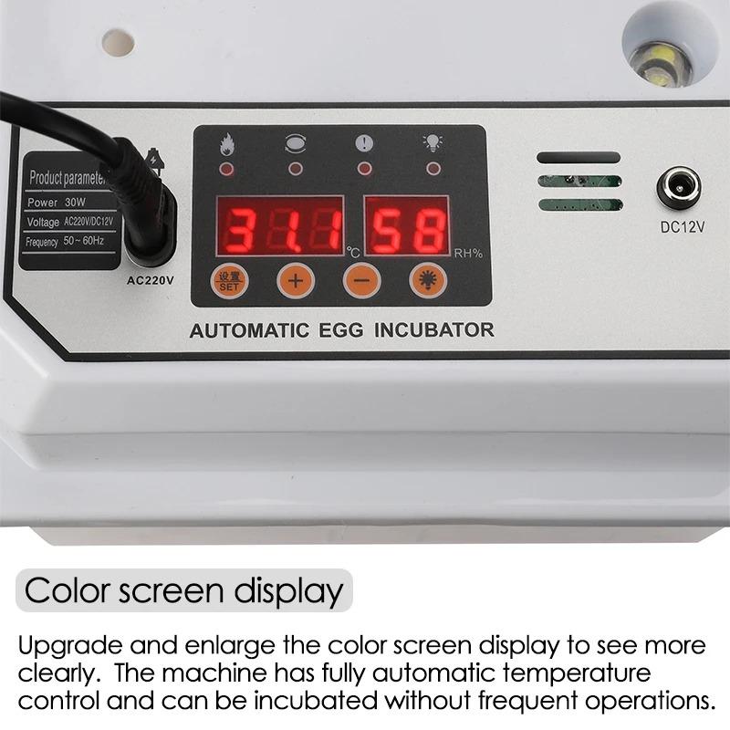 Fully Automatic 16 Egg Incubator Dual-Electric Mini Hatchery Machine Temperature Control for Chicken Goose Duck Poultry