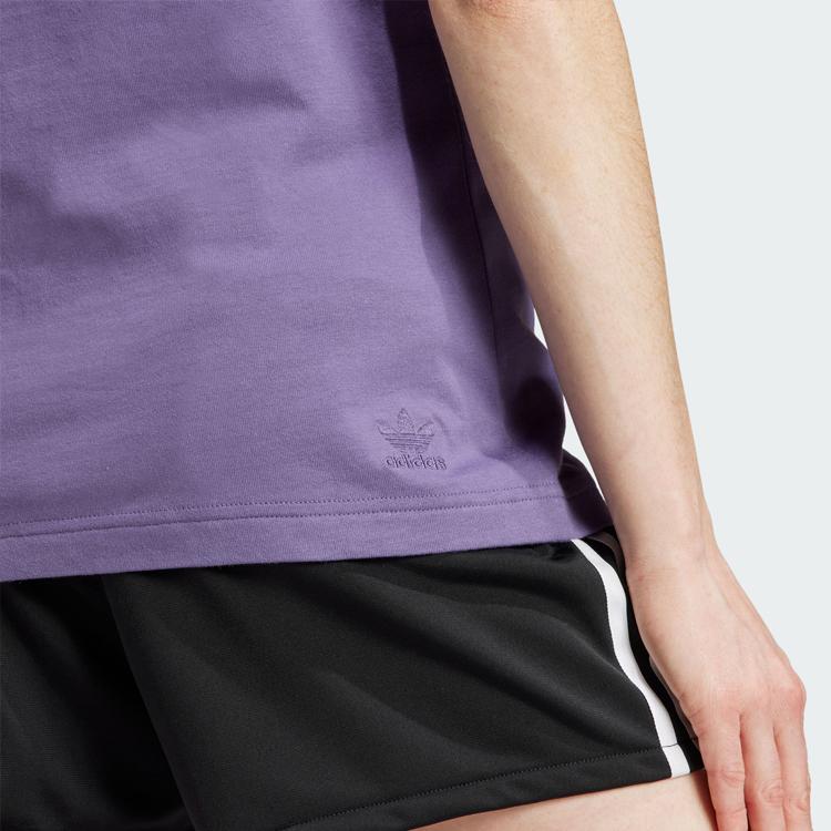 Adidas Originals Graphic Tee Cartoon Logo Print Sports Round Neck Short Sleeve T-Shirt Women Tops Tech-Purple IN4126