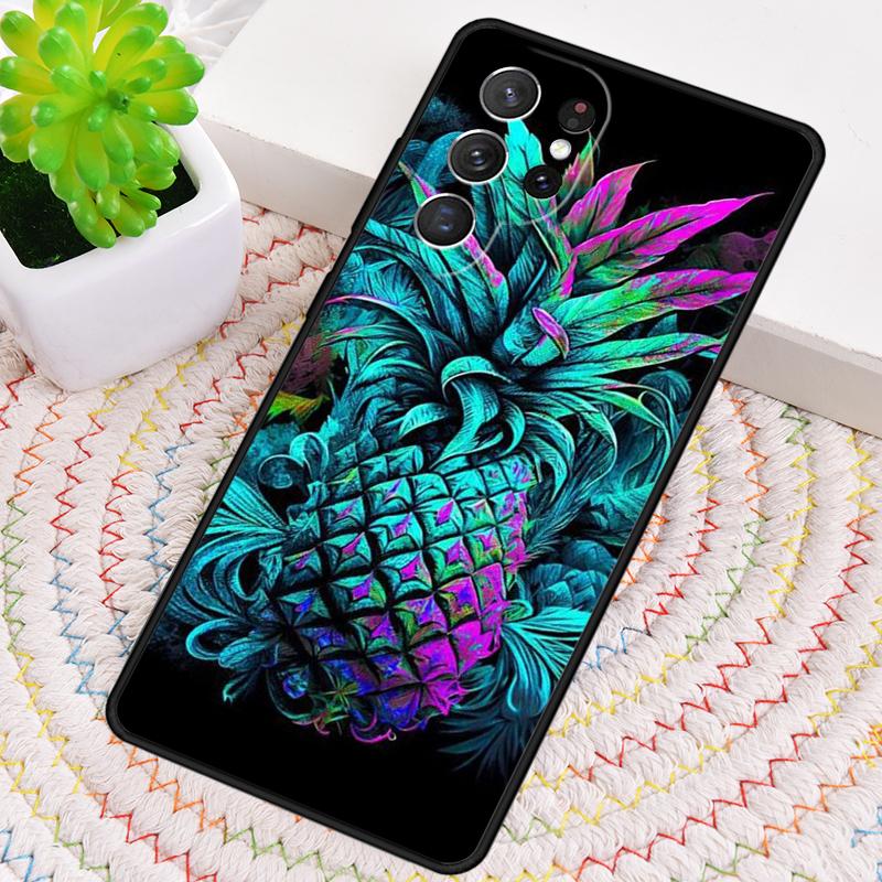 Hawaiian Tropical Neon Pineapple Silicone Phone Case For Samsung Galaxy Note 10 Pro S26 S25 S24 S23 S22 S21 Plus Ultra Cover