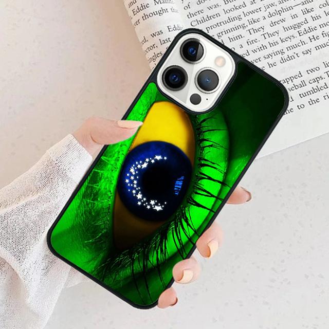 

Brazil Brazilian Flag Art Phone Case Cover For iPhone 17 Air 15 16 11 13 14 Pro Max 12 Plus Max Fundas iPhone 11pro max