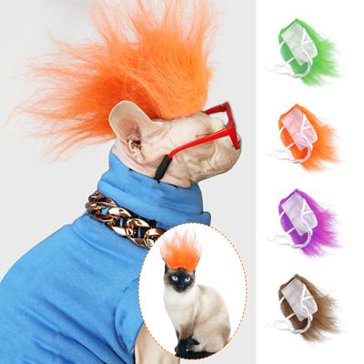 Kedi Köpek Evcil Hayvan Komik Saç Modeli Örgü Saç Peruk Evcil Hayvan Saçı Kedi Köpek Evcil Hayvan Komik