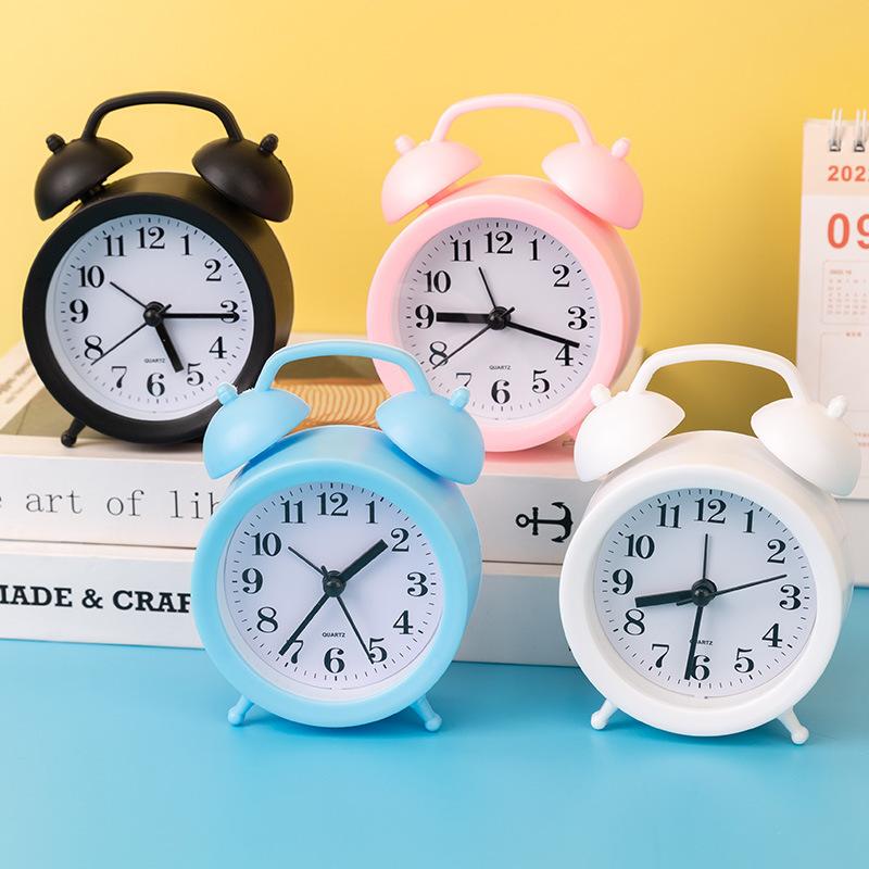 Bedroom Creative Cartoon Alarm Clock, Living Room Plastic Digital Clock Student Decoration Cute Desk Clock Shuangling Small Alarm Clock