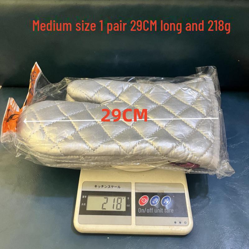 Silver Heat-Resistant Oven and Microwave Gloves for Kitchen and Laundry