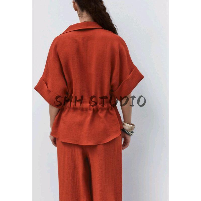 Travel Hunting Shirt 2273847 2273741 Elastic Waist Wide Leg Pants 2116847 2116741