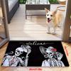 Halloween Easter Doormat Skull Welcome Mat Non-Slip Backing Indoor Outdoor Washable Floor Mat for Porch Entryway Home Holiday