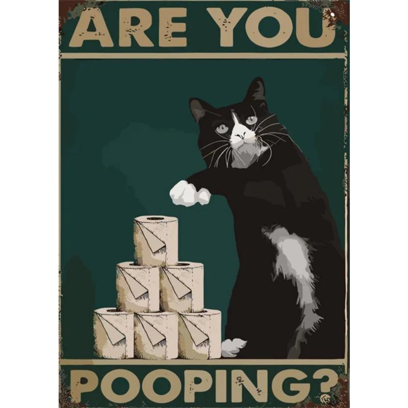 

Милый Кот Ты Какаешь Настенное Искусство для Туалета Декоративные Картины Печать на Холсте Постеры Смешной Декор для Ванной Комнаты Туалета Настенные Картинки 21cm×30cm NoFrame