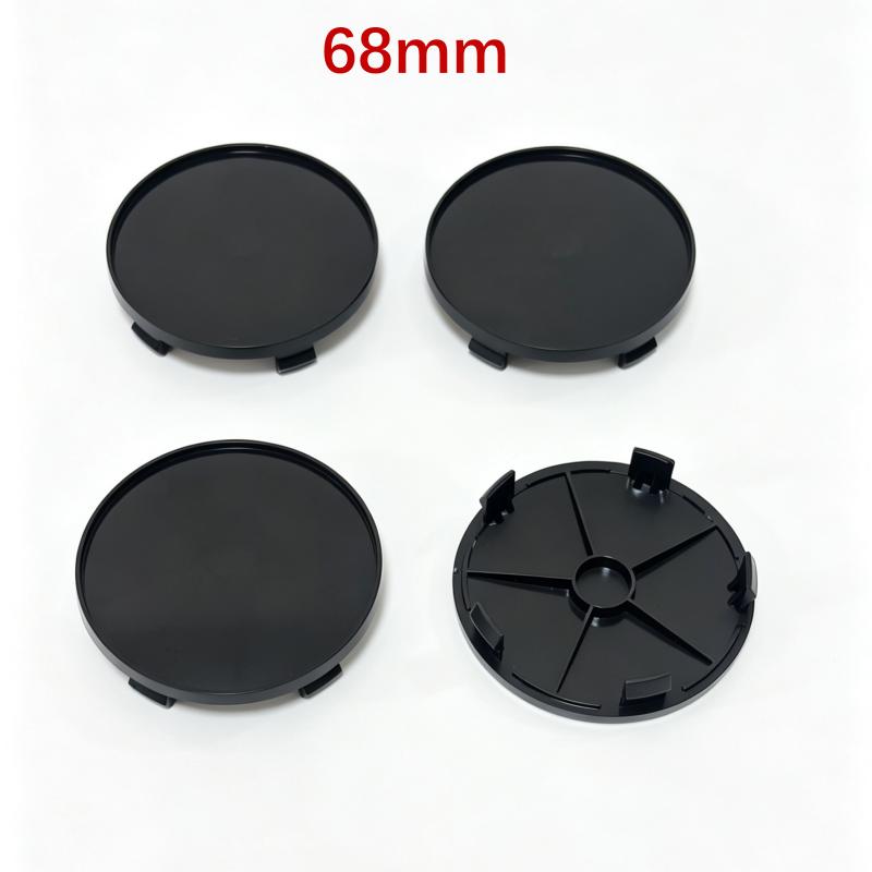 4 pezzi 68mm 65mm 60nmm 56mm 50mm 49mm 48mm Nero Cromo Argento Base Vuota Coprimozzo per Modifica Auto Universale Senza Logo Coprimozzo