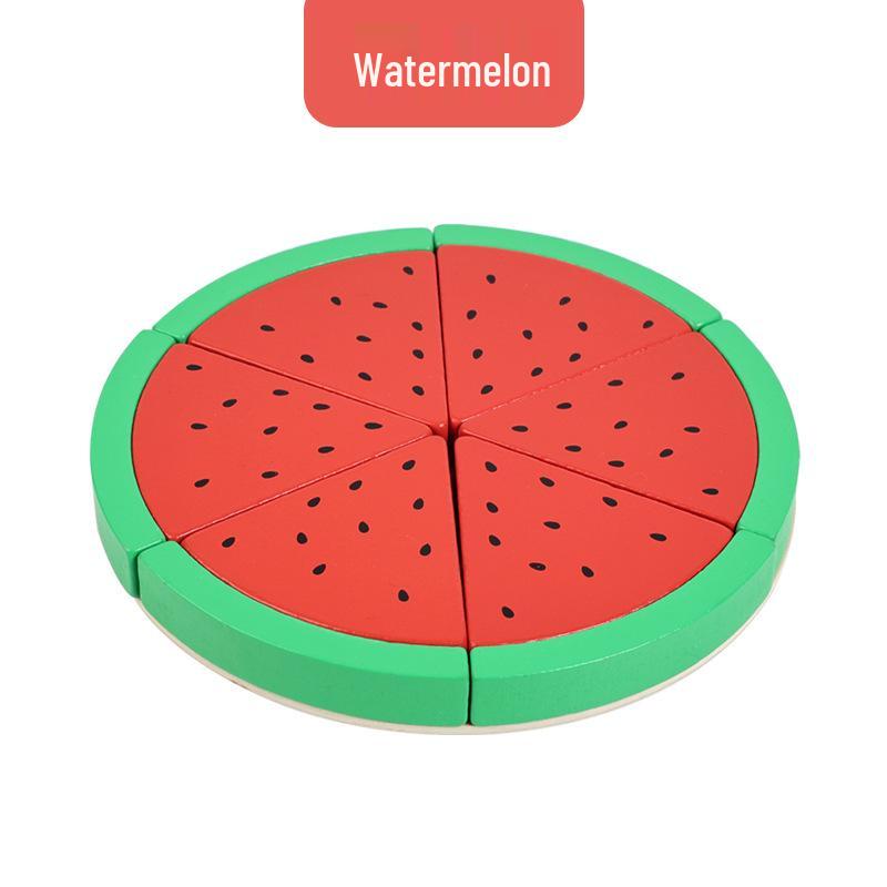 Children s Magnetic Wooden Vegetable & Fruit Cutting Puzzle Playset