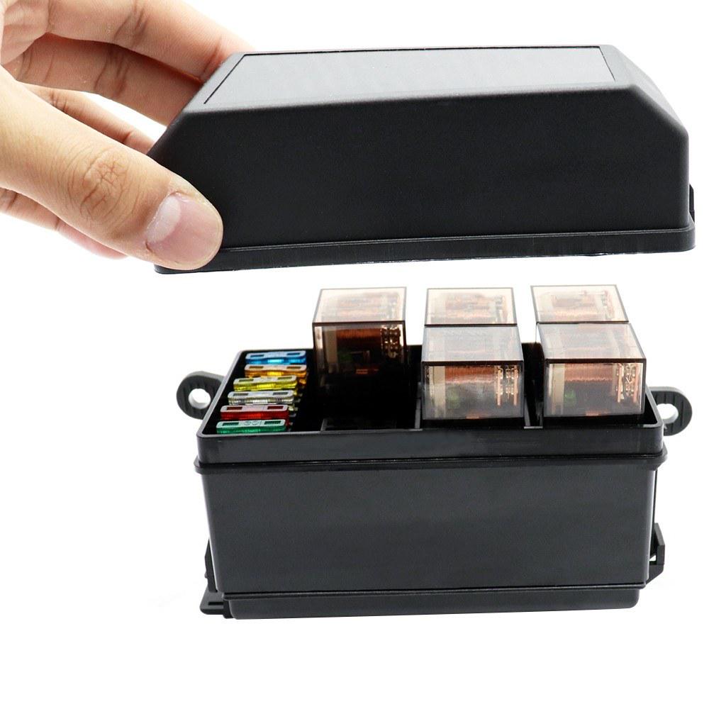 3 Blade Fuses - Fuse Relay Box for Automotive and Marine Use 4-Slot Relay Box 1 Relays Easy Installation