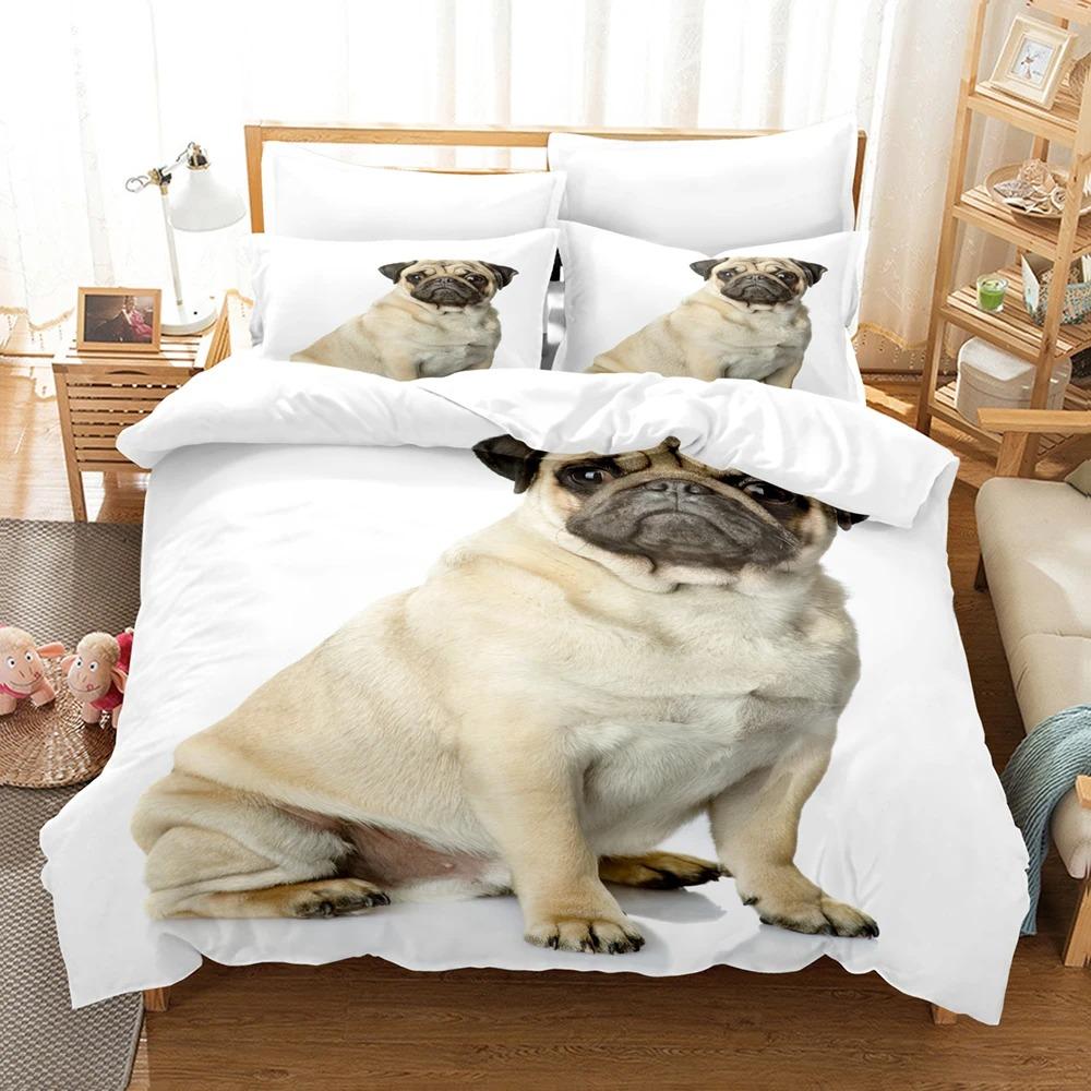 Cute Dog Bedding Set Single Twin Full Queen King Size Pet Dog Bed Set Aldult Kid Bedroom Duvetcover Sets 3D Print