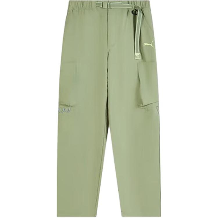 PUMA Casual Pants Women s Green Moderate Straight Fit Pants 633878-82 L