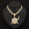 Collana Hip-hop Personalizzata con Animale Cartone Animato Europeo e Americano 6ix9ine, Stesso Grande Squalo Pendente con Borchie di Diamanti