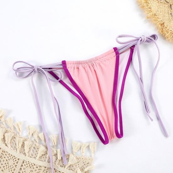 2Pcs/Set Women Swimsuit Set Halter Underwire No Padded Bra Ruched High Waist