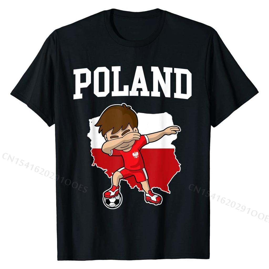 Poland Soccer Dabbing Football Polska Polish Kids T-Shirt Retro Mens T Shirts Cotton Tops Shirt Design