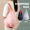 Eco-Friendly Foldable Shopping Bag: Large Capacity, Ultra-Light, Accordion Pleat Design with Hanging Buckle for Travel.