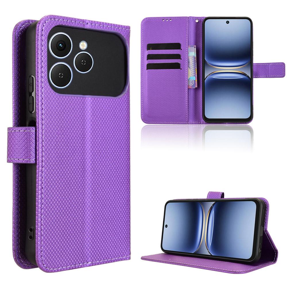 

Flip Cases for Tecno Spark 40 PU Leather Full-Body Protection Shockproof Durable Retro Phone Case for Tecno Spark 40 4G фіолетовий