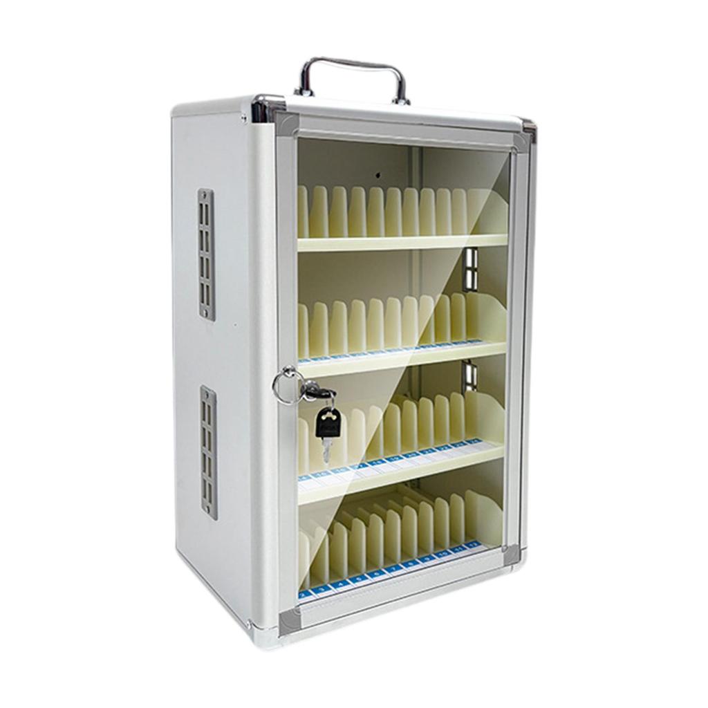 Phone Storage Cabinet Aluminum Alloy Lockable Locker for Repair Stores 48 Slots