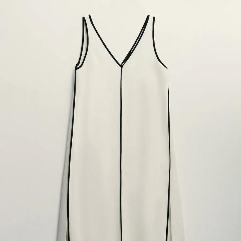 European and American summer A-line vest U-neck one-step skirt