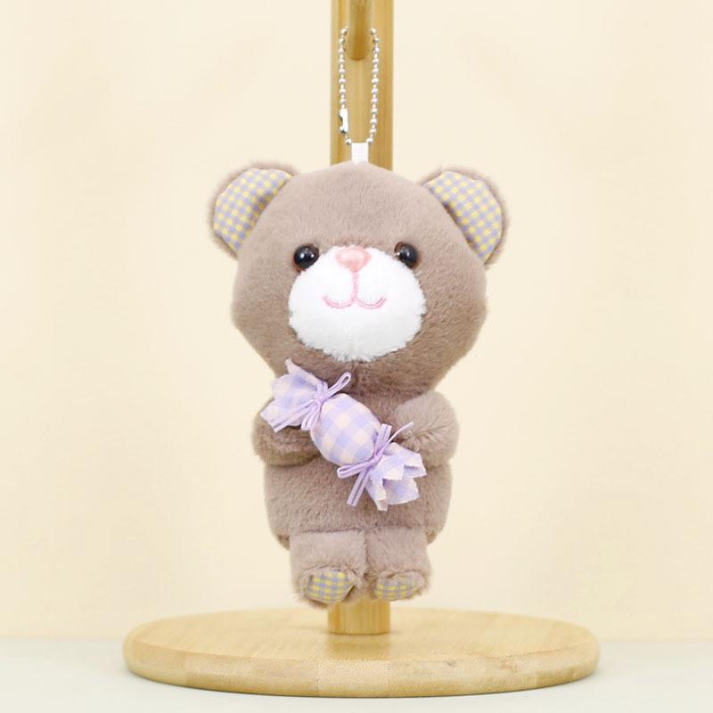 Adorable Candy Bear Plush Keychain With Soft Short Plush For Cute Bag Decoration
