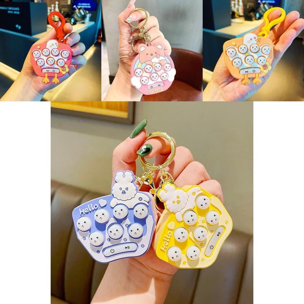 Cute Acrylic Rabbit Whack-a-mole Keychain Fun Mini Game Stress Reliever