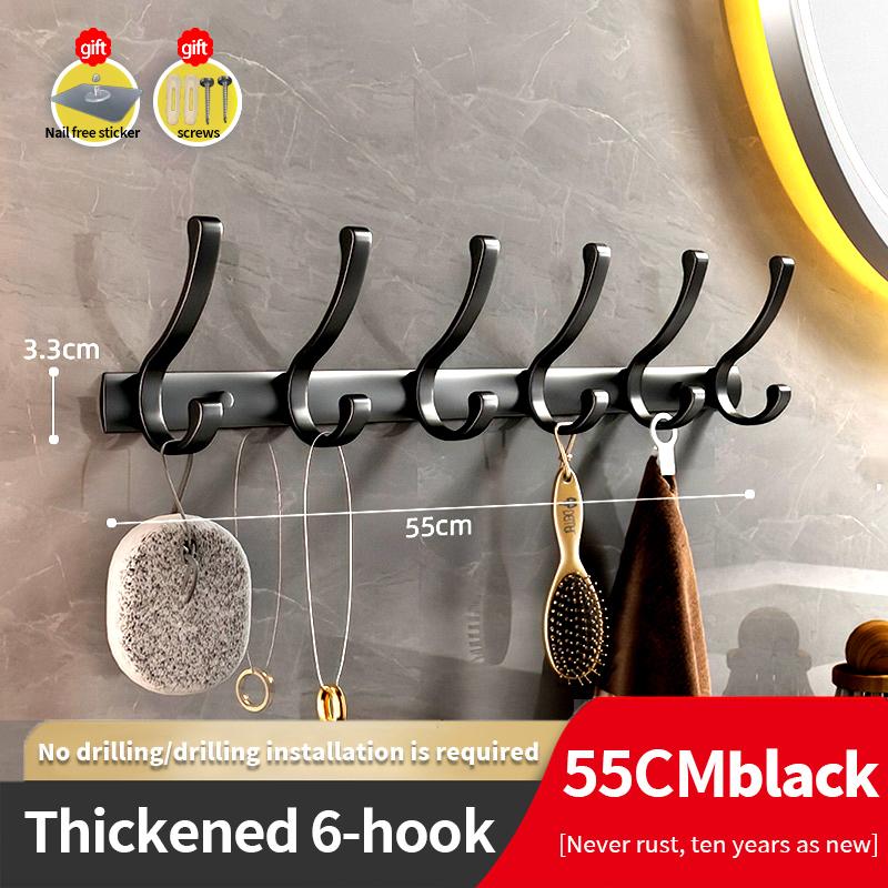 YUNJIEYA Black/White/Gun Grey Door Hooks Clothes Hanger Storage Bedroom Clothes Hook Wall Hanging Kitchen Bathroom Accessories