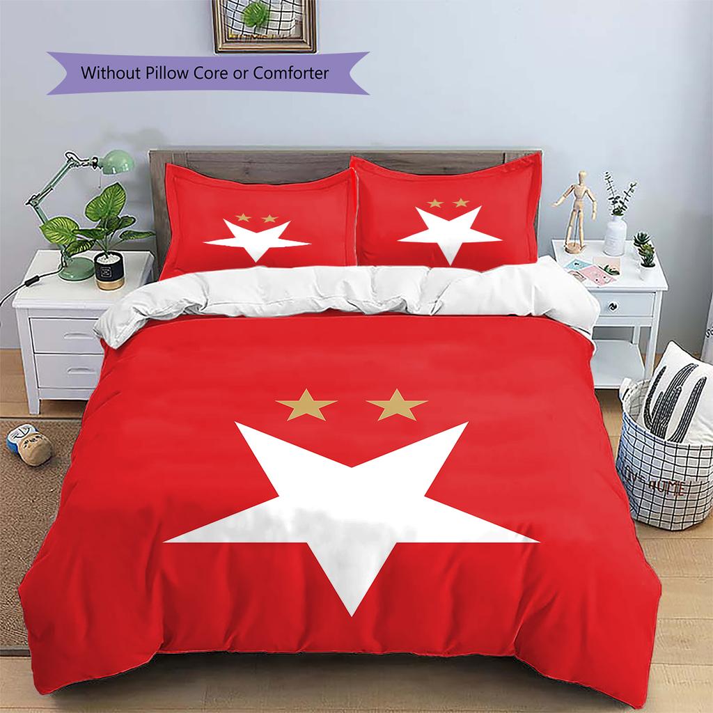 SK Prague Slavia Pattern Bedding,Quilt Set Quilt Cover Pillowcase Home Birthday Gift (1 * Duvet Cover + 2 * Pillowcase, Without Core)