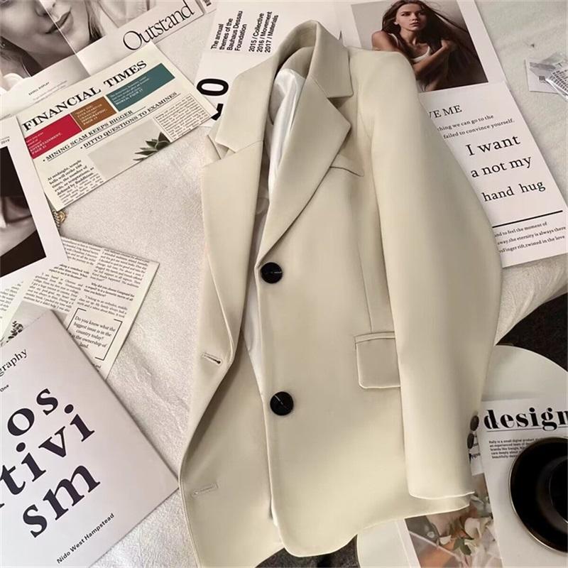 Damen Blazer Jacke Frühling Einreiher Lässig Schmale Passform Anzugmantel
