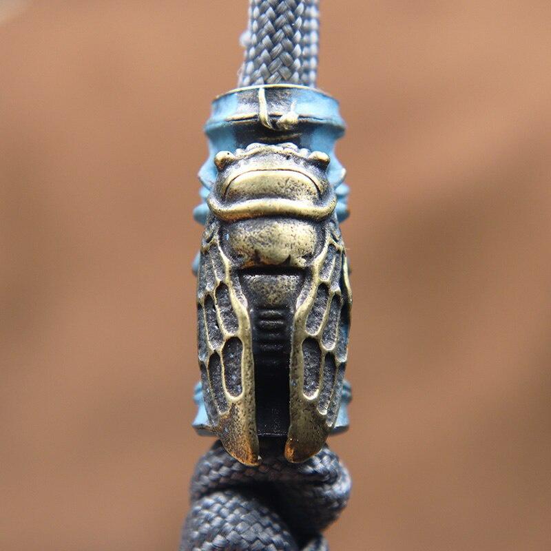 Bamboo Cicada Brass Knife Beads DIY Handmade Paracord Beads Lanyard Pendants Accessories EDC Outdoor Tool Umbrella Rope Hangings