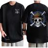One Piece Straw Hat Pirate Skull Retro TShirt Cotton Anime Graphic Tee Streetwear Comfortable Casual Short Sleeve Crew Neck Top
